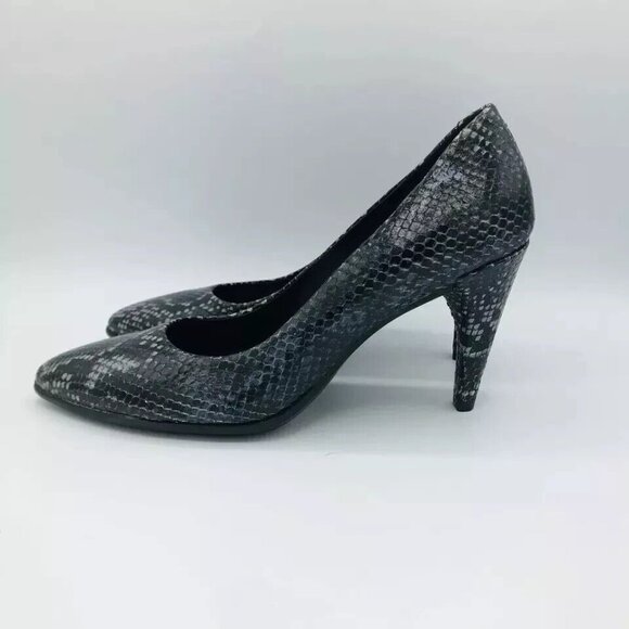 ECCO Womens Shoes Size 9 / EU40 Heels Danish Design Snake Animal Pointed Toe - Picture 5 of 11